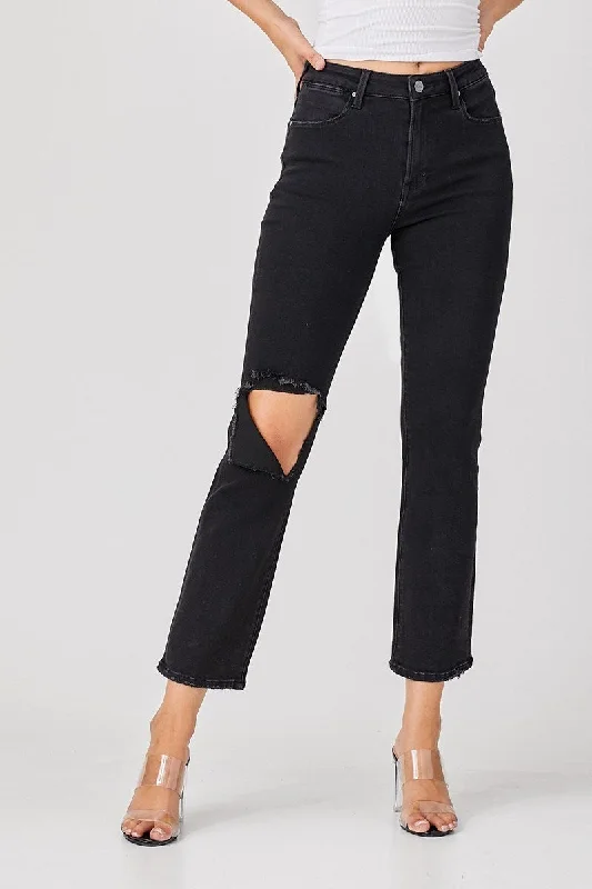 Big Discounts Relaxed Distressed Black Denim Jeans