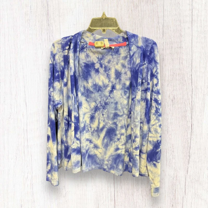 Savings Event Sweater Cardigan By Isaac Mizrahi Live Qvc In Blue & White, Size: L