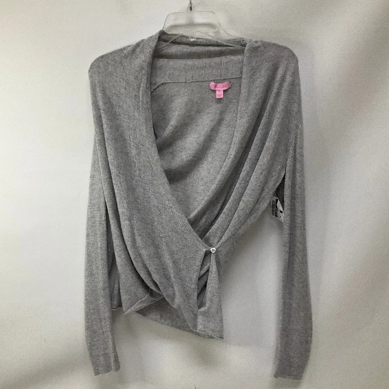 Final Sale Sweater Cardigan By Lilly Pulitzer In Grey, Size: M