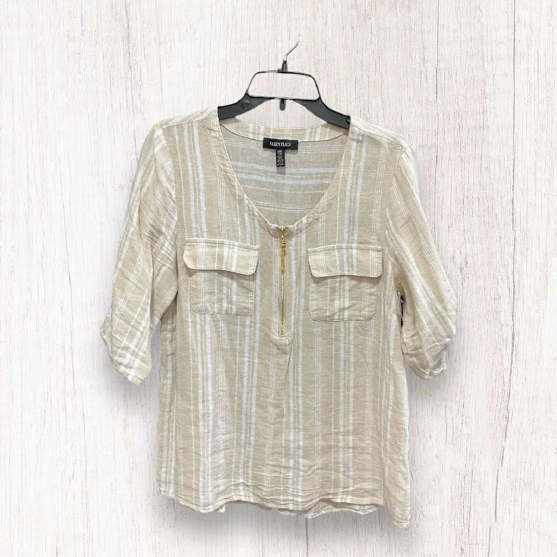Early Access Top 3/4 Sleeve Basic By Ellen Tracy In Striped Pattern, Size: M