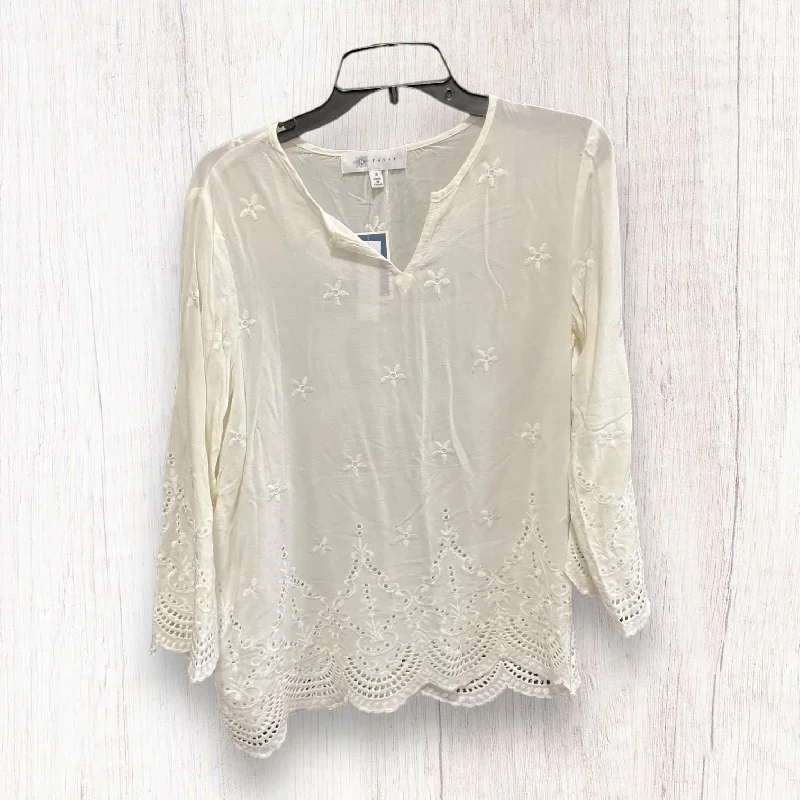 Markdowns Top 3/4 Sleeve By Fever In Cream, Size: S