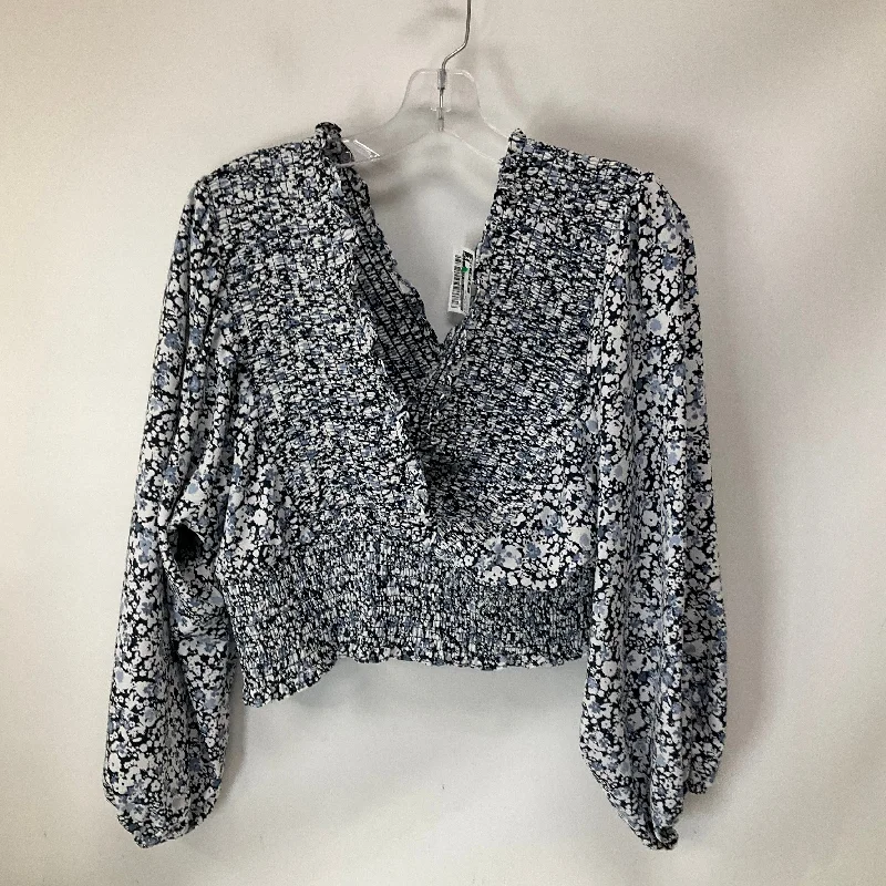 Clearance Sale Top Long Sleeve By Abercrombie And Fitch In Floral Print, Size: Xl