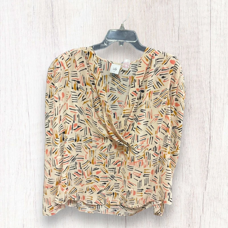 Final Sale Top Long Sleeve By Cabi In Beige, Size: M