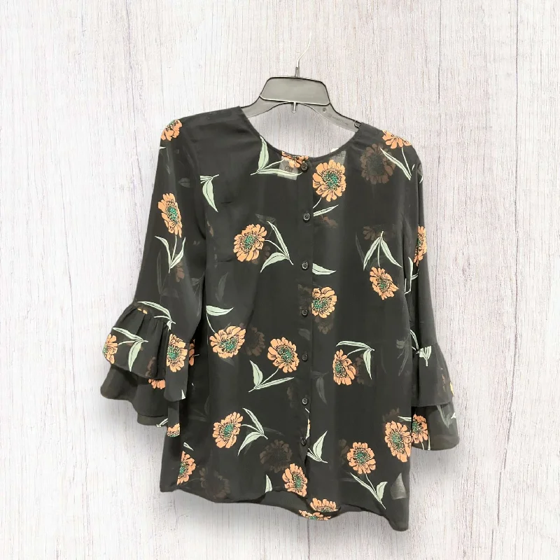 Don't Miss Top Long Sleeve By Cabi In Black & Pink, Size: S