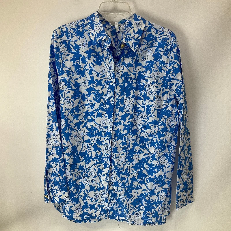 Blowout Sale Top Long Sleeve By Escada In Blue, Size: M