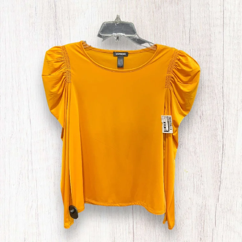 Bonus Savings Top Long Sleeve By Express In Gold, Size: M