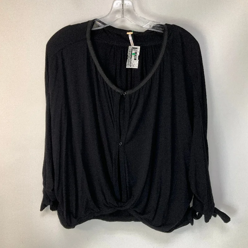 Markdown Madness Top Long Sleeve By Free People In Black, Size: S