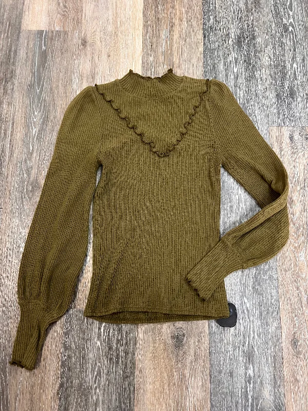 Limited Edition Top Long Sleeve By Free People In Green, Size: Xs
