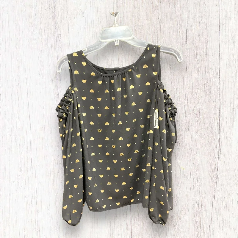 Fantastic Deals Top Long Sleeve By Lc Lauren Conrad In Black Gold, Size: S