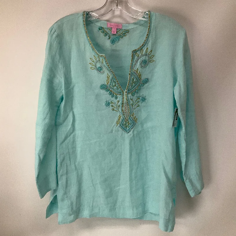 Steals and Deals Top Long Sleeve By Lilly Pulitzer In Blue, Size: S