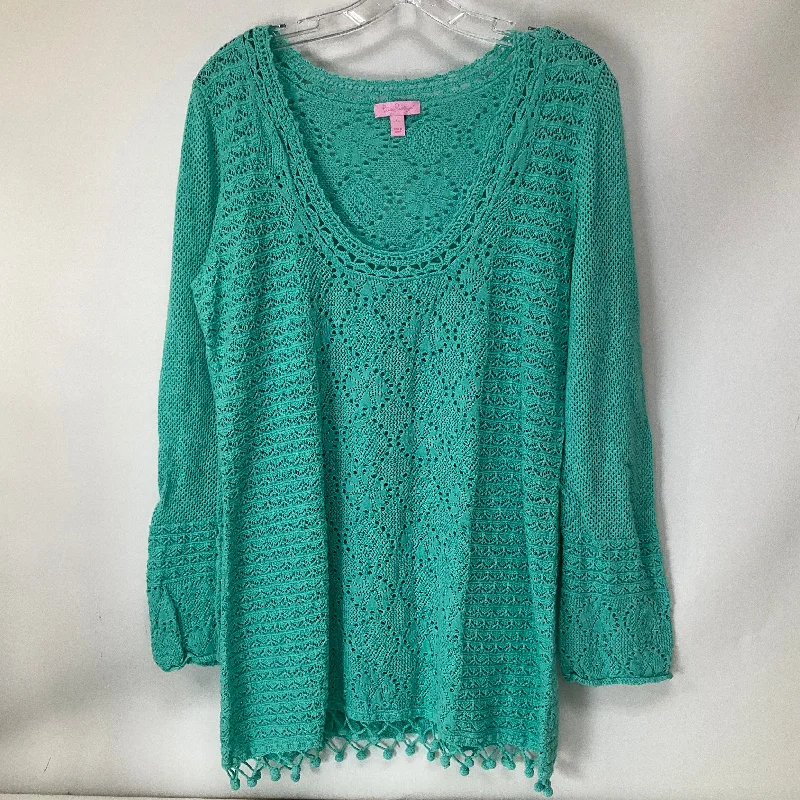 Sneak Peek Sale Top Long Sleeve By Lilly Pulitzer In Teal, Size: Xl