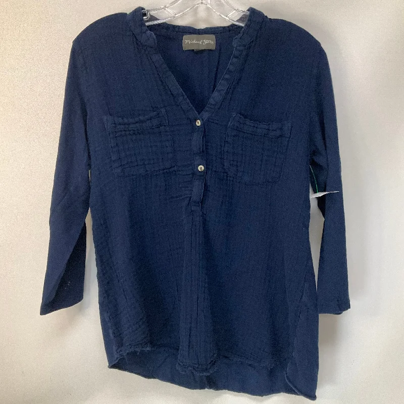 Deep Discounts Top Long Sleeve By Michael Stars In Navy, Size: M