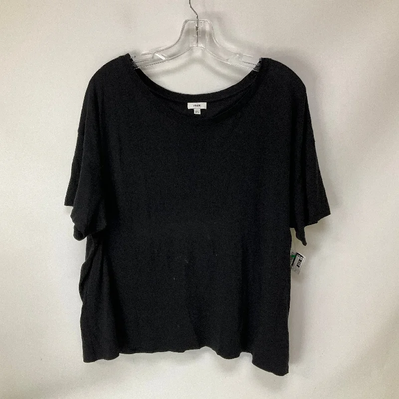 While Supplies Last Top Short Sleeve Basic By Vince In Black, Size: L