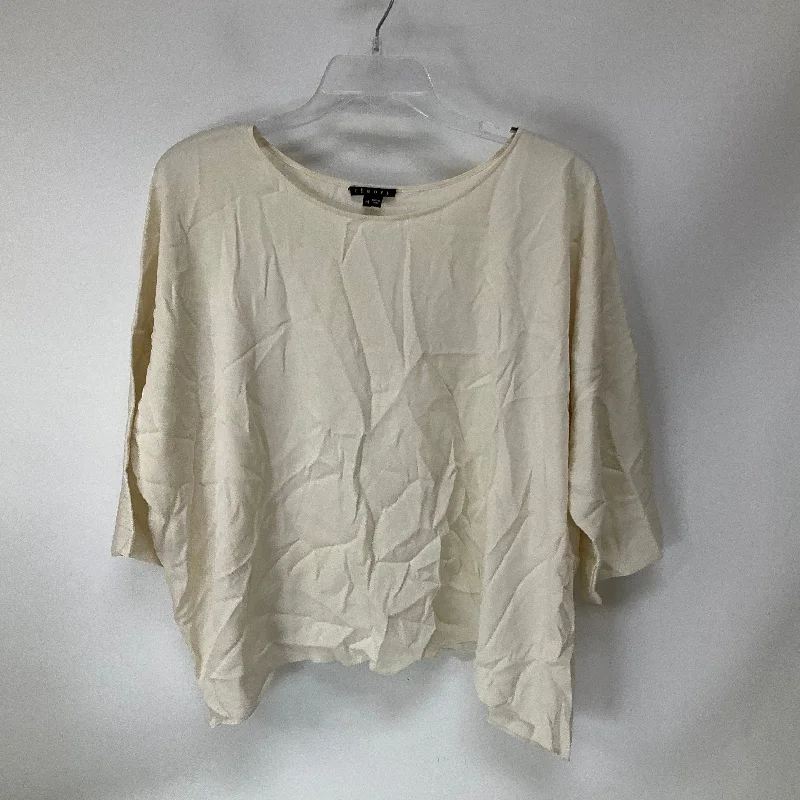 Online Only Top Short Sleeve By Theory In Cream, Size: M