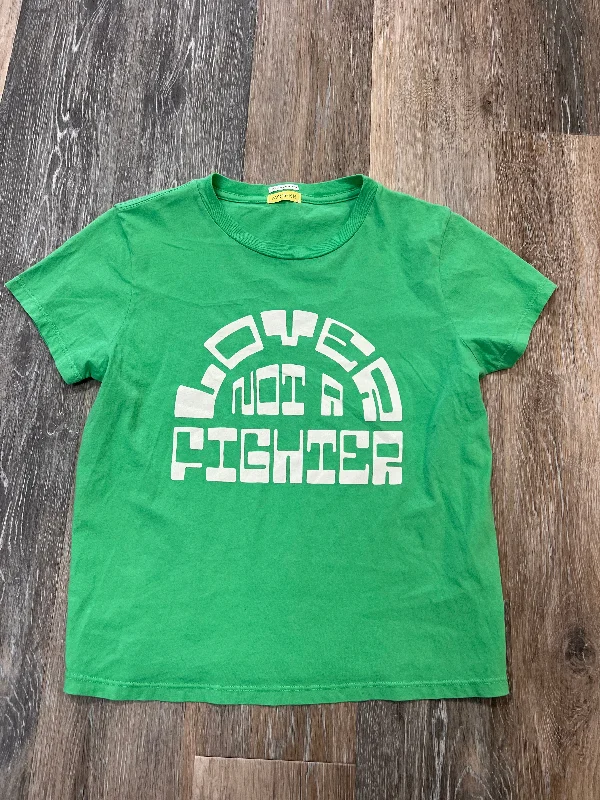 Stock Clearance Top Short Sleeve Designer By Mother In Green, Size: S