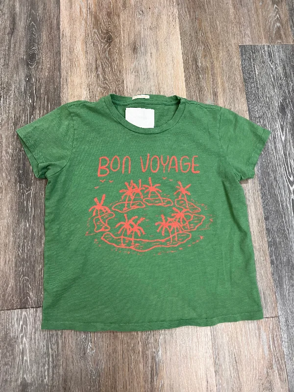 Discount Deals Top Short Sleeve Designer By Mother In Green, Size: S